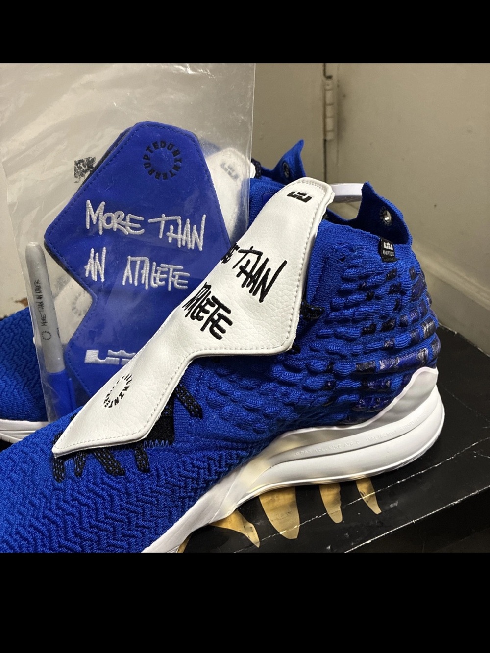 Nike Blue and White LeBron 17 More Than A Athlete